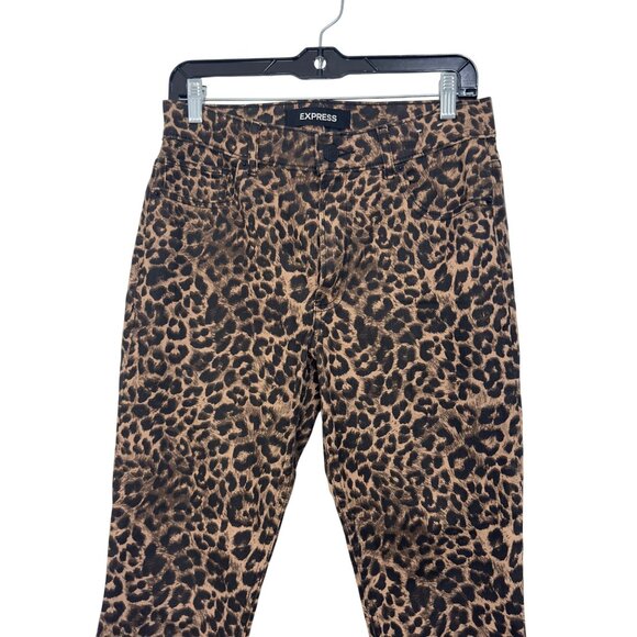 Express Ankle Legging High Rise Stretch Leopard Print Size 8R - Picture 12 of 13